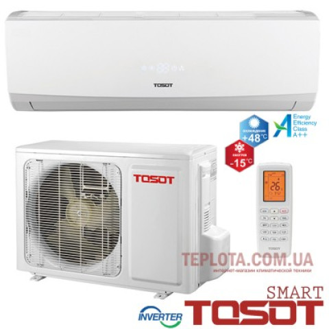 Кондиционер  инверторный  Tosot GS-12D (Tosot Smart, тепло до -15°С , холод до +48 °С)  (Самоочистка, холод/тепло)