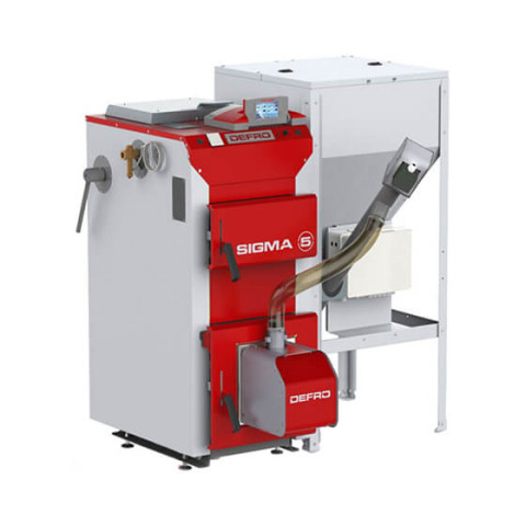 Пеллетный котел DEFRO SIGMA EKOPELL 12 кВт с бункером, сжигает древесную пеллету